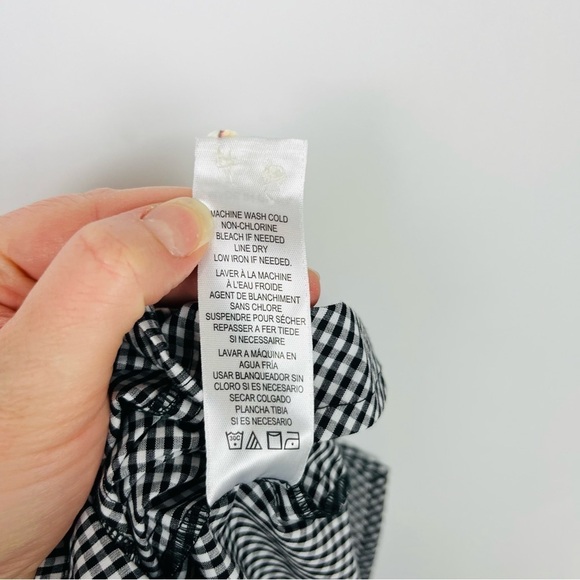 Frame Sleeveless Gingham High Neck Button Down Back Blouse - Picture 5 of 5